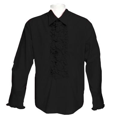 Retro Ruffled Shirt Black-XXL | 23% korting Retro Ruffled Shirt Black-XXL | 23% korting