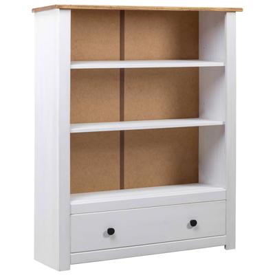 Boekenkast Panama Range 80x35x110 cm massief grenenhout wit
