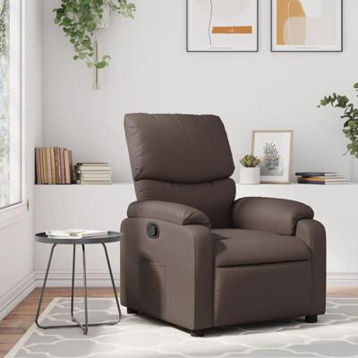 Fauteuil verstelbaar kunstleer bruin