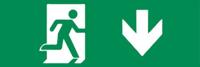 Noodverlichting richting Pijl Omlaag 300x100mm - Sticker Noodverlichting richting Pijl Omlaag 300x100mm - Sticker