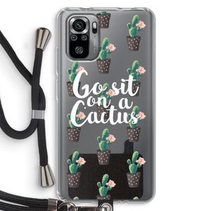 Cactus quote: Xiaomi Redmi Note 10S Transparant Hoesje met koord