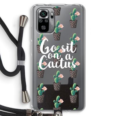 Cactus quote: Xiaomi Redmi Note 10S Transparant Hoesje met koord