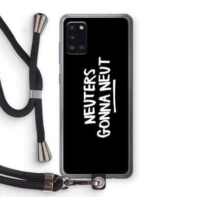 Neuters (zwart): Samsung Galaxy A31 Transparant Hoesje met koord