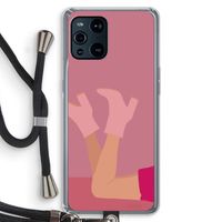Pink boots: Oppo Find X3 Transparant Hoesje met koord
