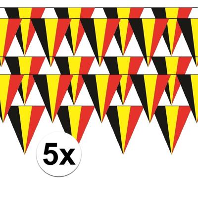 Belgie vlaggenlijn - 5x - slinger - landen - 5 meter - puntvlaggetjes - plastic