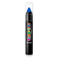 Face paint stick - metallic blauw - 3,5 gram - schmink/make-up stift/potlood Face paint stick - metallic blauw - 3,5 gram - schmink/make-up stift/potlood