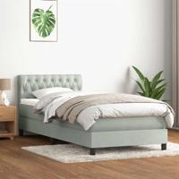 Boxspring met matras fluweel lichtgrijs 80x210 cm