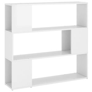 The Living Store Boekenkast Kamerverdeler - 100 x 24 x 94 cm - Hoogglans wit