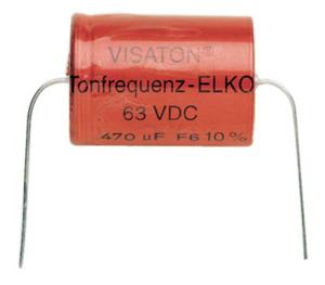 Visaton Bipolar Elco 470 UF Luidsprekercondensator 470 µF