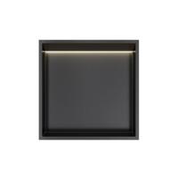 Hotbath &More Inbouwnis - 30 x 30 x 10 cm - met LED-verlichting - Geborsteld Zwart PVD