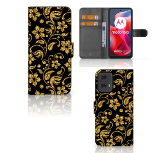 Motorola Moto G24 | G04 | G24 Power Hoesje Gouden Bloemen