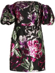 Marchesa Notte robe courte à ornements de sequins - Noir