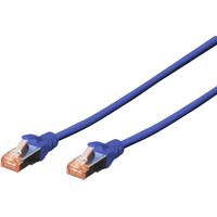 Digitus DK-1644-050/B RJ45 Netwerkkabel, patchkabel CAT 6 S/FTP 5.00 m Blauw Halogeenvrij, Verdraaide paren, Snagless, Vlambestendig 1 stuk(s)