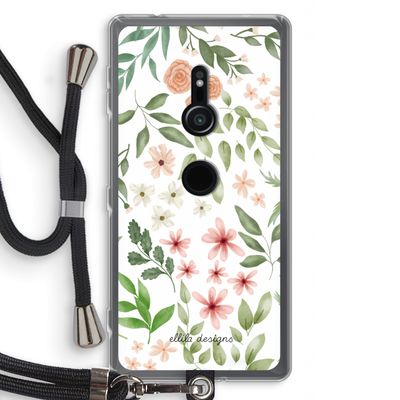 Botanical sweet flower heaven: Sony Xperia XZ2 Transparant Hoesje met koord