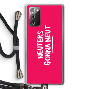 Neuters (roze): Samsung Galaxy Note 20 / Note 20 5G Transparant Hoesje met koord