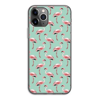 Flamingoprint groen: iPhone 11 Pro Transparant Hoesje