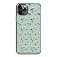 Flamingoprint groen: iPhone 11 Pro Transparant Hoesje