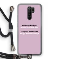 gij zijt ook iemand: Xiaomi Redmi 9 Transparant Hoesje met koord