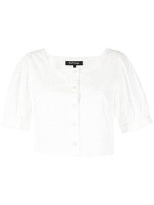 tout a coup blouse crop à broderie anglaise - Blanc