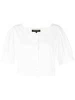 tout a coup blouse crop à broderie anglaise - Blanc - thumbnail