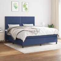 Boxspring met matras stof blauw 180x200 cm