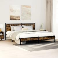Bedframe zonder matras metaal gerookt eikenkleurig 180x200 cm