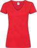 Fruit Of The Loom F271N Ladies´ Valueweight V Neck T - Red - XS