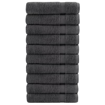 VidaXL Handdoeken solund 10 st 600 g/m² 50x100 cm antracietkleur