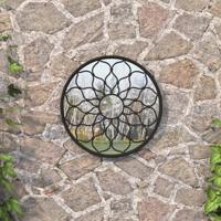 VidaXL Tuinspiegel rond 40x3 cm ijzer zwart