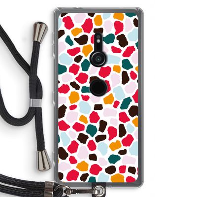 Colored Giraffe: Sony Xperia XZ2 Transparant Hoesje met koord