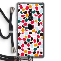Colored Giraffe: Sony Xperia XZ2 Transparant Hoesje met koord