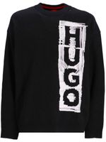 HUGO sweat à logo imprimé - Noir