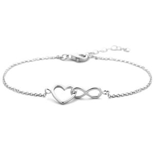 Armband Hart-Infinity zilver 16-19 cm