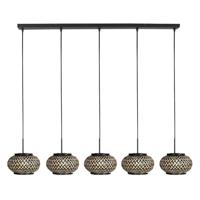 Steinhauer 5-lichts hanglamp rechtNox Light met bamboe kappen - 4528ZW