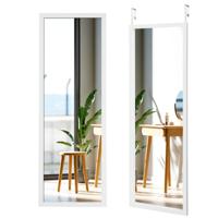 Wandspiegel Passpiegel met in Hoogte Verstelbare Ophanghaken 37 x 2 x 120 cm Wit