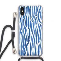 Blauwe nerven: iPhone XS Transparant Hoesje met koord