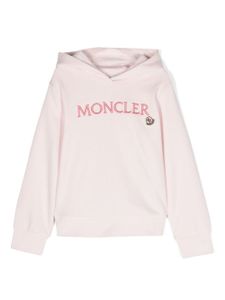 Moncler Enfant hoodie en coton à logo brodé - Rose