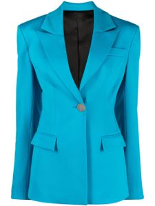 The Attico blazer en laine vierge à revers pointus - Bleu