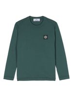 Stone Island Junior t-shirt longues manches à patch logo - Vert