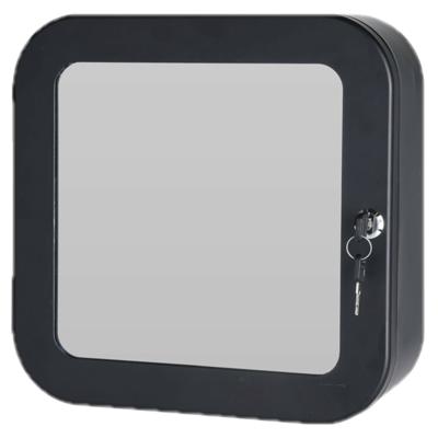 Bathroom Solutions Medicijnkastje - zwart - met spiegel en slot - 32 x 32 cm
