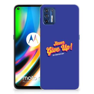 Motorola Moto G9 Plus | Siliconen hoesje | met naam Never Give Up Motorola Moto G9 Plus | Siliconen hoesje | met naam Never Give Up