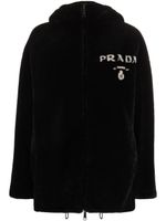 Prada veste en peau lainée à design réversible - Noir - thumbnail