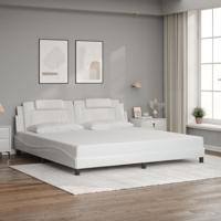 Bedframe "Viana" zonder matras kunstleer wit 200x200 cm