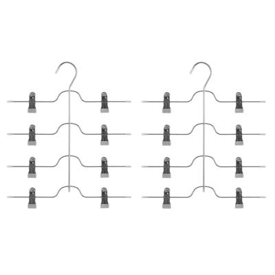 Kledinghangers met clips - voor broeken - 16x stuks - 32 x 38 cm - metaal - broekenhangers