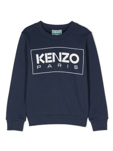 Kenzo Kids sweat en coton à logo imprimé - Bleu