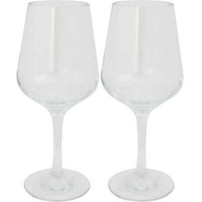 Set van 2x stuks onbreekbare kunststof camping wijnglazen voor witte wijn 290 ml