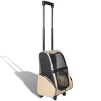VidaXL Huisdierentrolley inklapbaar beige