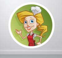 Sticker vrouwlijke kok