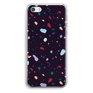 Dark Rounded Terrazzo: iPhone 5 / 5S / SE Transparant Hoesje