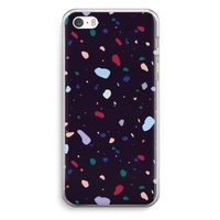 Dark Rounded Terrazzo: iPhone 5 / 5S / SE Transparant Hoesje
